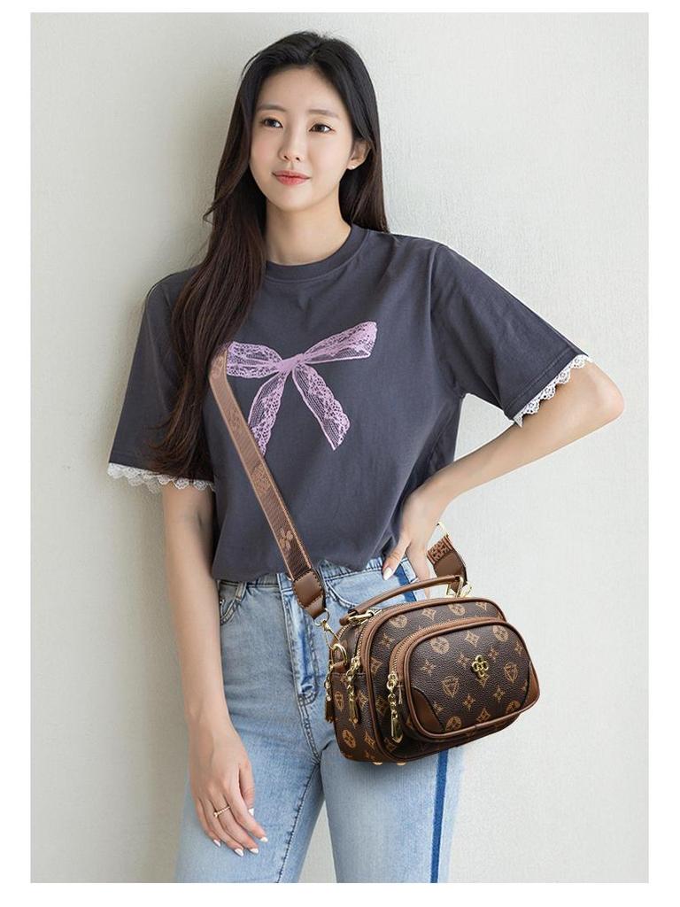 Modna torebka crossbody mała okrągła luksusowa z nadrukiem 2025