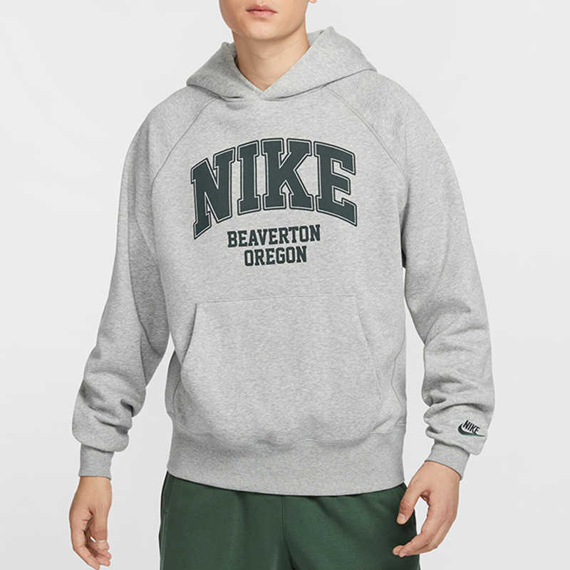 Nike Letter Pattern Knitted Sports Casual Fleece Warm Long Sleeve Pullover Sweatshirt Men sweatshirt Gray HV1741-063