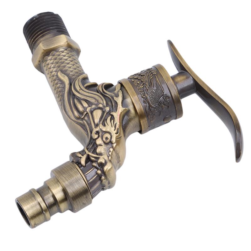 Robinet Bibcock vintage, montat pe perete pentru baie, mașină de spălat, furtun de grădină