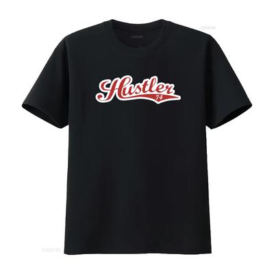Vintage Hustler Hardcore Seit 74 T-Shirt Grau Rot Herren XL Retro Erwachsener 90er Jahre Stil vintage gewaschen Designer Kleidung homme Grafik