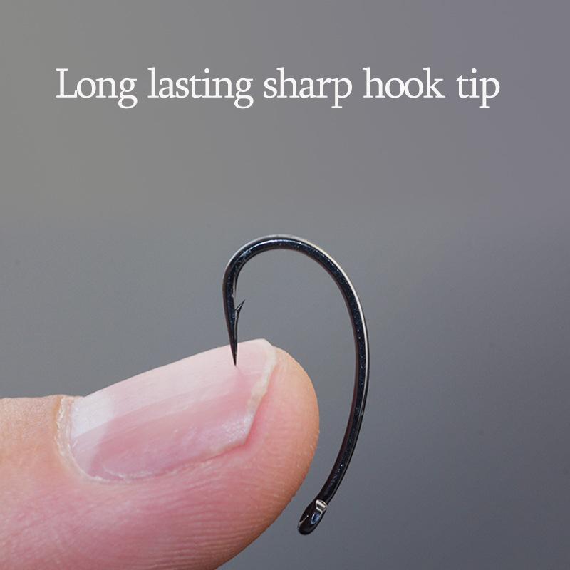MNFT 50Pcs Fly Tying Hooks Carp Fishing Trout Hook Barb Curved Shank Dry Fly Hook for Freshwater Saltwater