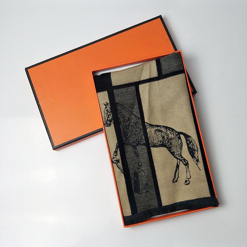 2019 Winter New Model, Imitation Cashmere Men's Scarf, Long Jacquard Horse Brand Double-sided Warm and Cold-proof