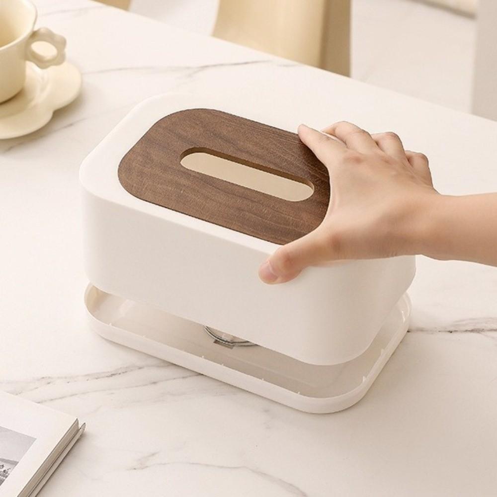 Waterproof Napkin Holder Wooden Cover Toilet Paper Holder Tissue Box Home Office