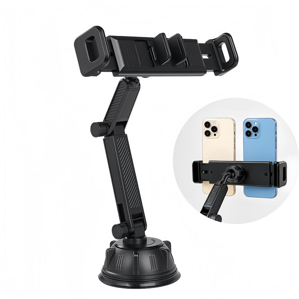Dual Device Car Phone & Tablet Suction Cup Holder