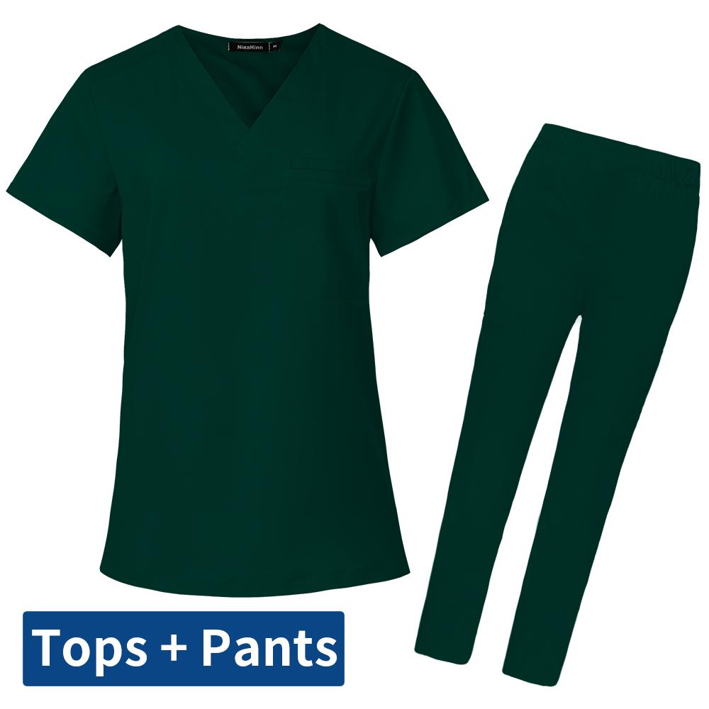 Scrubs Set for Women Soft Stretch Uniforms Unisex Hospital Workwear Dental Clinic Nurse Uniforms Nurses Accessories for Hospital