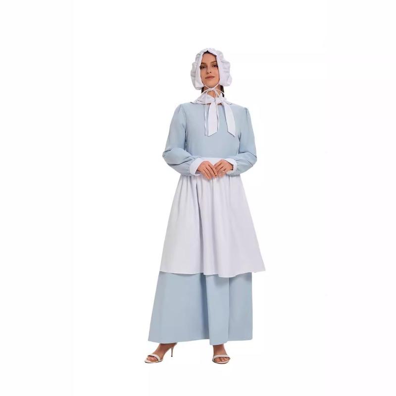 Halloween Adult New Maid Maid Blue and White Maid Dress Drama Performance Costume