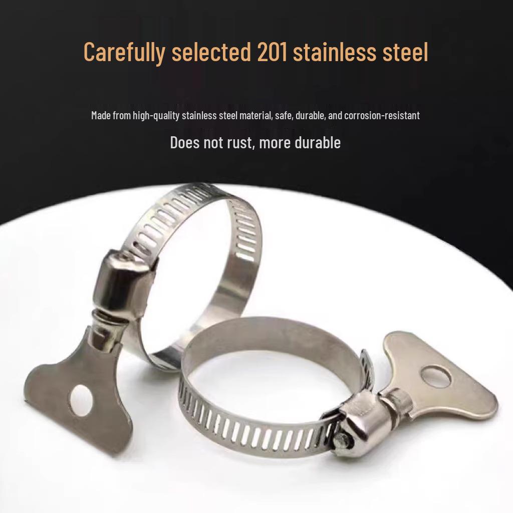 Stainless Steel Water Pipe Clamp with Handle - Hose Connector & Fixing Clip
