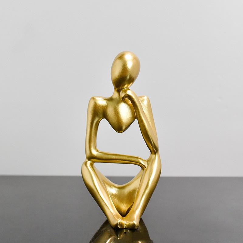 Art Abstract Thinker Statue Modern European Style Resin Handmade Craft Office Home Desktop Decoration Sculpture Ornaments