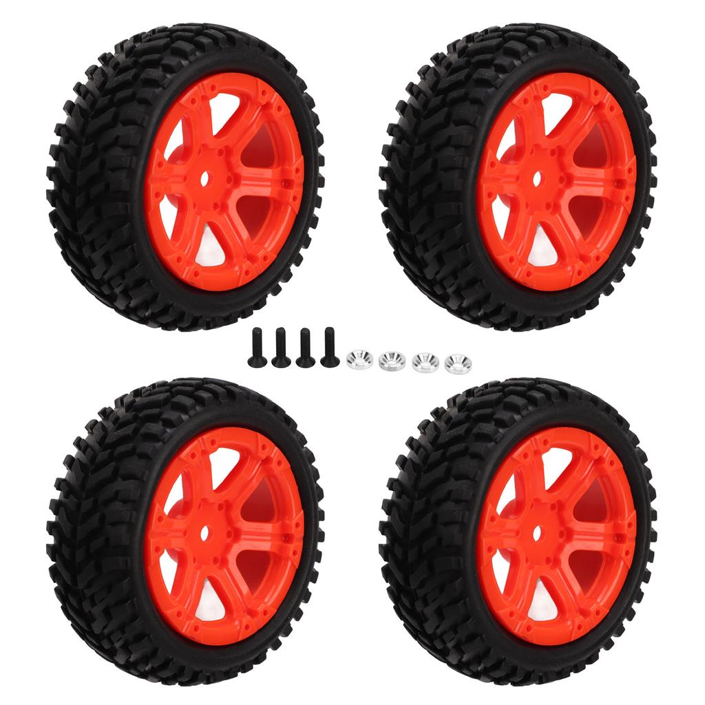 4PCS RC Rubber Tyre 12mm Hex Wheel Rims Rubber Tires Set RC Upgrade Replacement Tyres for 116