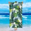 Summer Tropical Palm Leaves Hibiscus Beach Towel Green Monstera Leaf Floral Print Soft Absorbent Quick Dry Beach Blanket