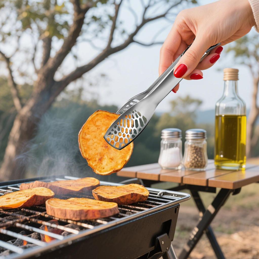 Tongs for Cooking Food Tweezers Kitchen Tongs Cooking Utensils Stainless Steel Long Grabber Kitchen Utensils Grilling