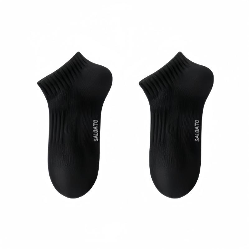 

Мужские носки, летние короткие носки из чистого хлопка, профессиональные для занятий спортом на открытом воздухе, для бега и баскетбола, с защитой от запаха 1 pair чёрный