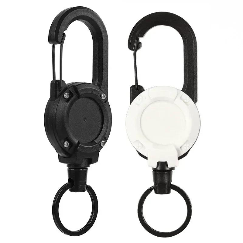 Automatic Retractable Wire Rope Luya Anti-theft Tactical Keychain Telescopic Belt Keyring Outdoor Carabiner Hook Backpack Buckle