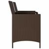 2 Seater Garden Sofa with Table and Cushions Brown Poly Rattan