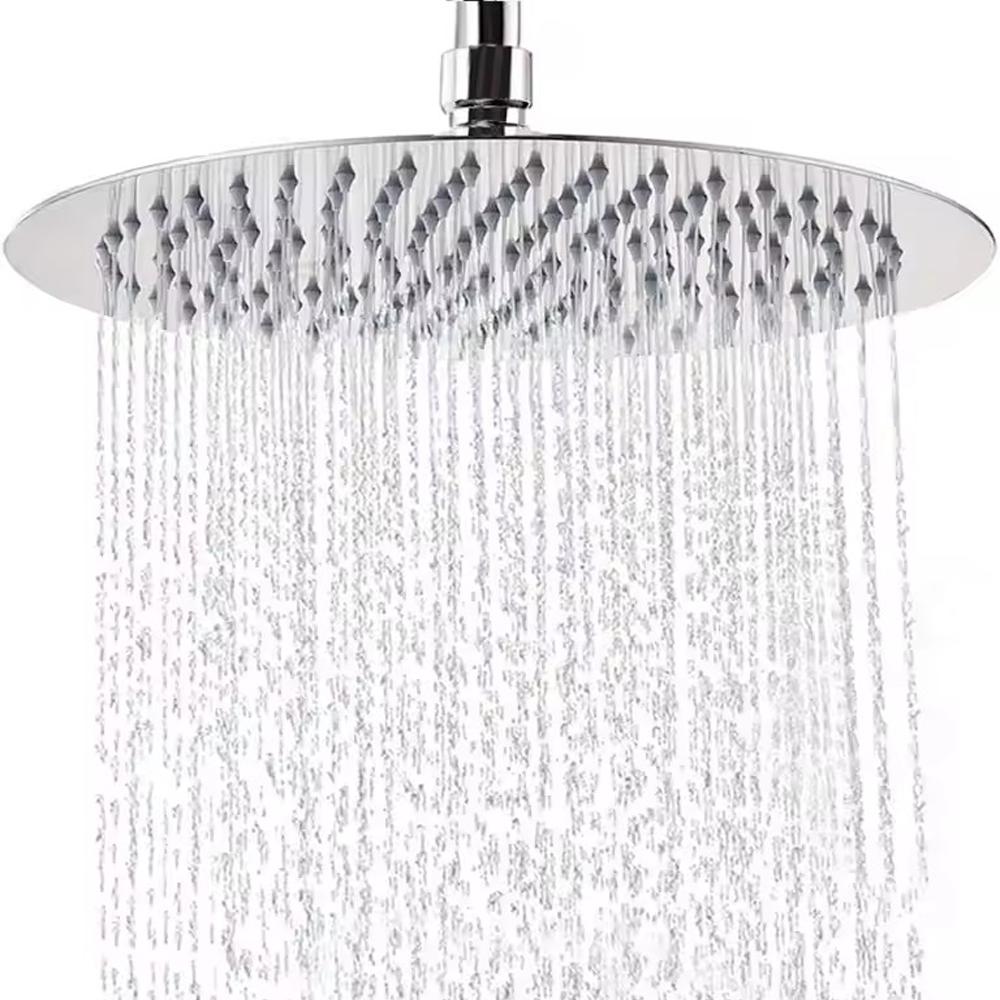 8" 10" 12" Square Round High Pressure Stainless Steel Shower Head Black Silver Golden Large Flow Pressure Boosting Design Shower