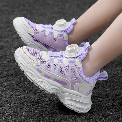 Summer Breathable Mesh Sports Shoes Girls Fashion Dad Sneakers Lightweight Hollow Toddler Girls Single Net Shoes
