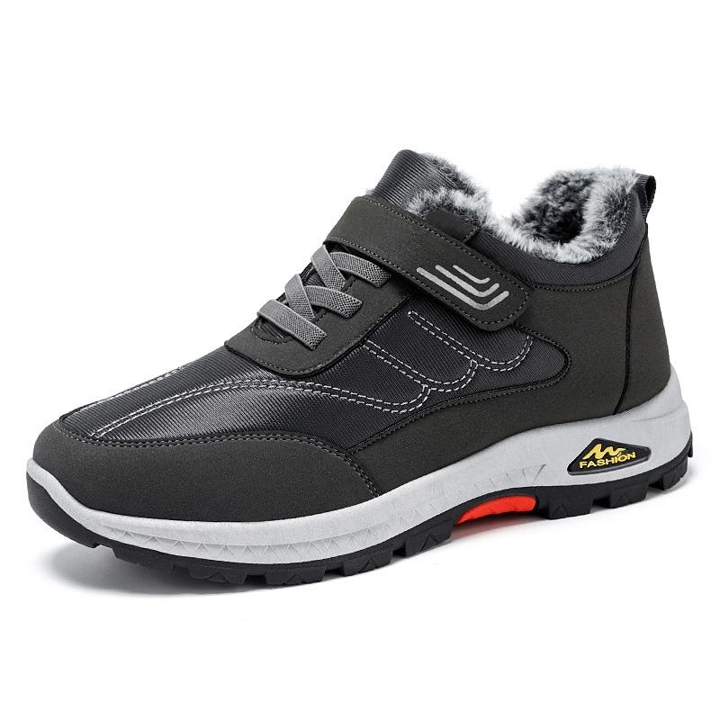 Cotton Shoes Winter Velvet Walking Shoes Warm Men's Shoes Thickened Snow Boots Men's Velcro Cotton Boots Cold Proof