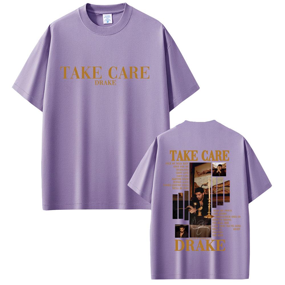 Rapper Drake Take Care Album Graphic Tshirt Unisex Women Hip Hop Fashion Pop Music Tshirt Casual Cotton Vintage T Shirt Streetwear