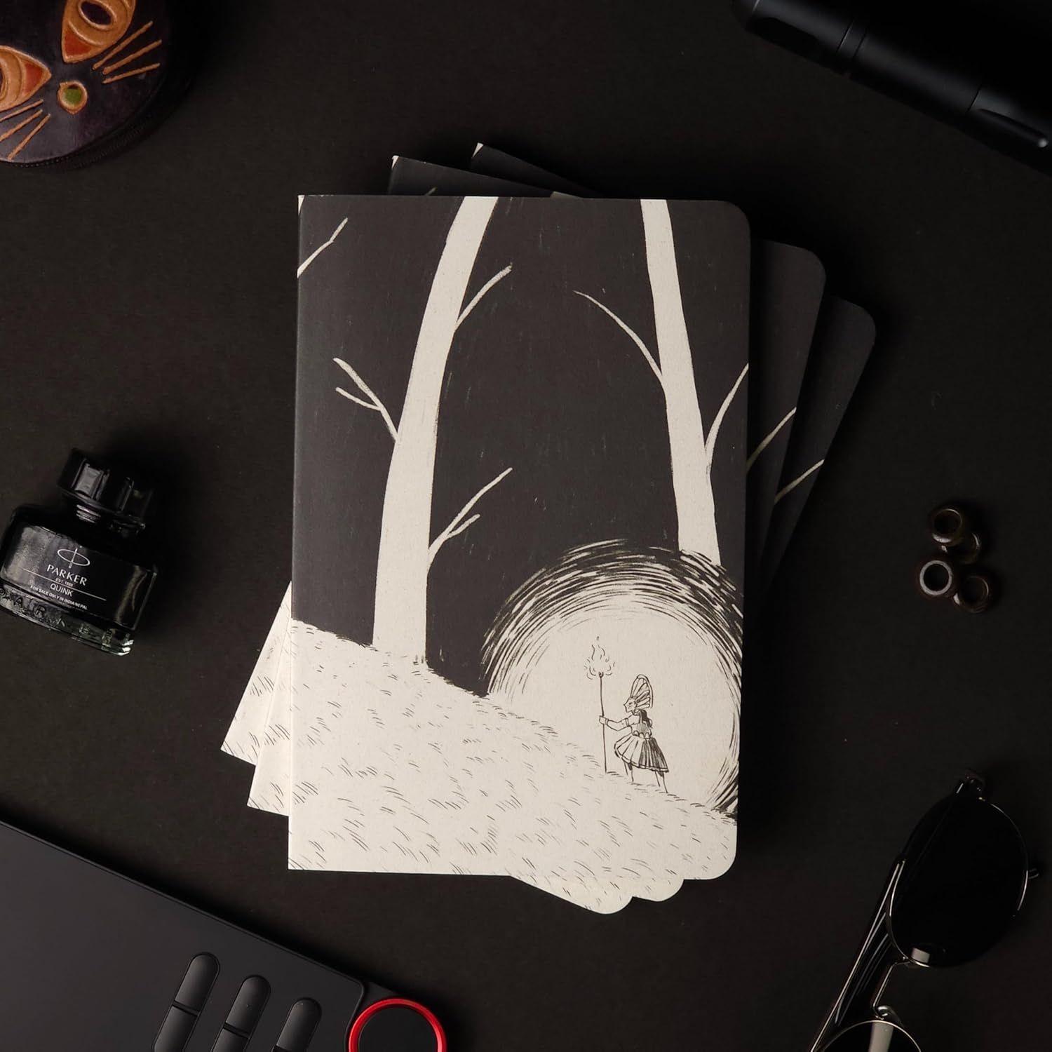 

Блокнот-щоденник PETAL BLACK A5 для малювання, ведення щоденника, дизайну, письма та малювання каракулів | Подорож - Оригінальна арт-обкладинка | М яка обкладинка - 144 сторінки 14 × 21.1 cm