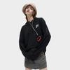 FILA Fusion FOB Series Rainbow Fashion Loose Knit Hoodie Unisex hoodies Black T11U333207FBK