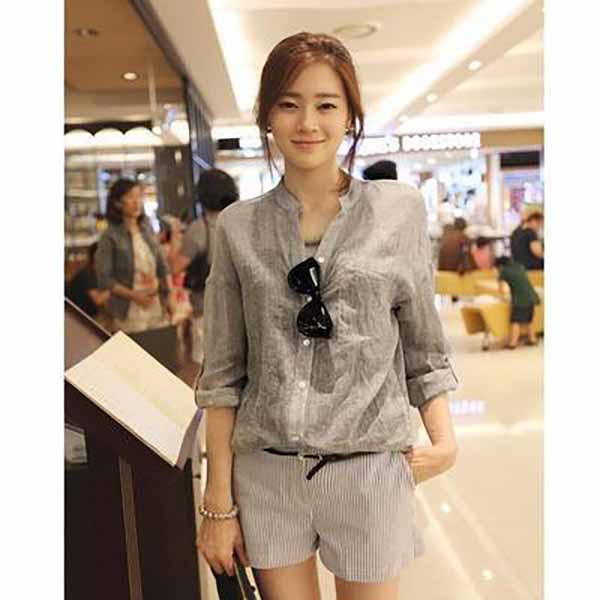 

Женская рубашка свободного покроя с круглым вырезом и застежкой на пуговицы, солнцезащитная рубашка свободного покроя, весна-лето, большой размер XXS