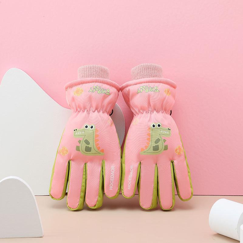 Children's Warm Gloves for Winter Plus Velvet Thickened Ski Gloves for Students Cycling Waterproof and Cold Resistant Gloves for Boys and Girls