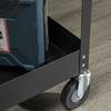 Workshop Trolley, 2 Tiers, Hand Cart, 4 Wheels, Steel, up to 150 kg, 84.5 x 38 x 84 cm, Black
