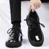 Spring Autumn New Designer Men'S Dress Shoes Fashion Business Formal Bright Face Patent Leather Black Derby Shoes For Men