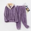 European-Size Christmas Pajamas: Plus Size Shu Cotton Fleece Long Sleeve Homewear Set