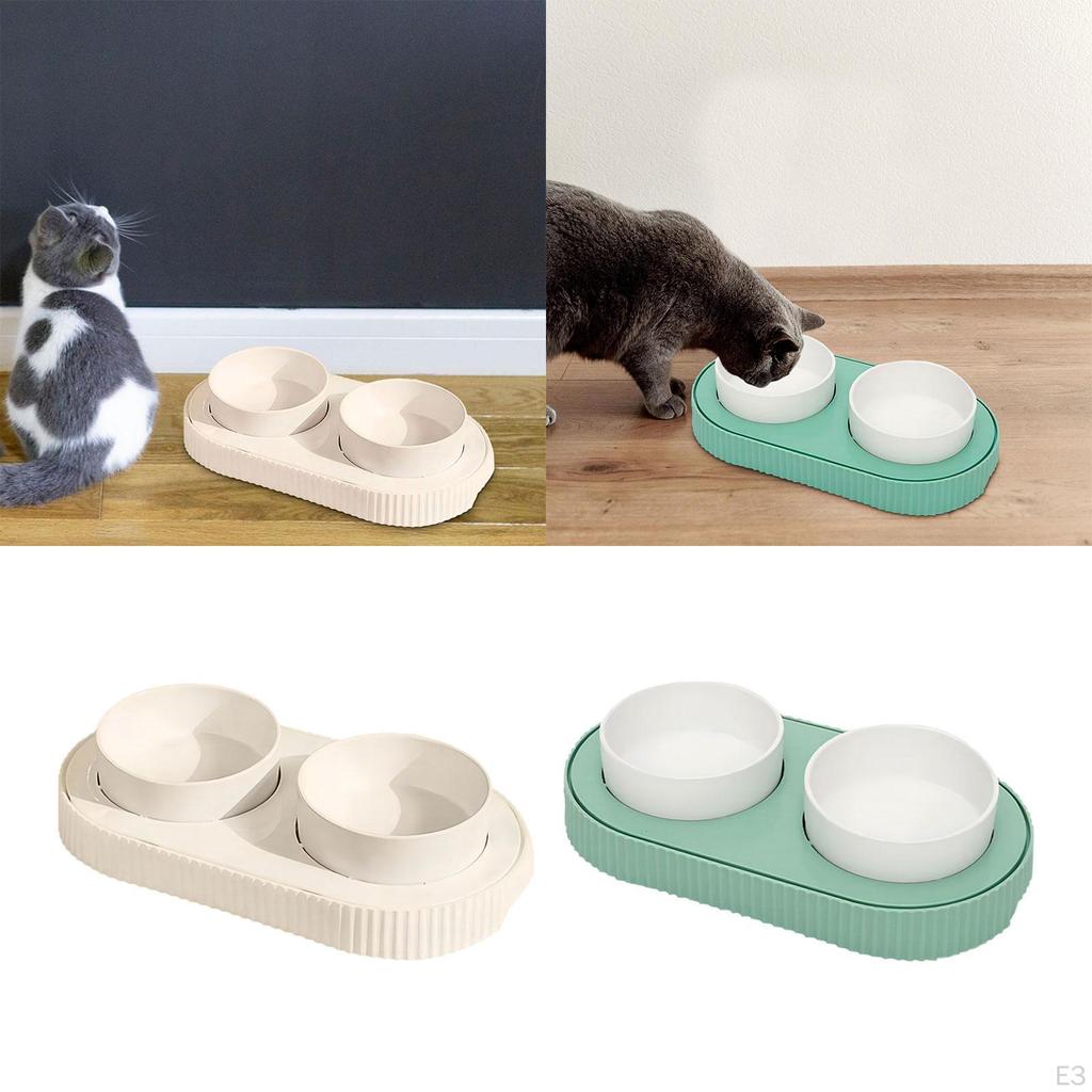 Pet Feeding Set for Cats - Sleek Food And Water Bowls with Simple Maintenance