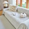 Solid Color Thick Plush Fully Covered Sofa Slipcover Modern Simple Winter Warm Couch Cover