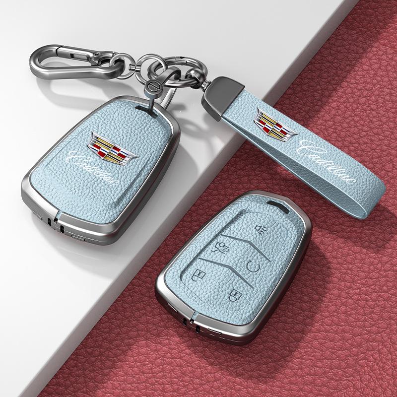 Lädernyckelskydd för Cadillac XT5/CT6/XT4/XTS och ATSL – Unisexdesign med spänne