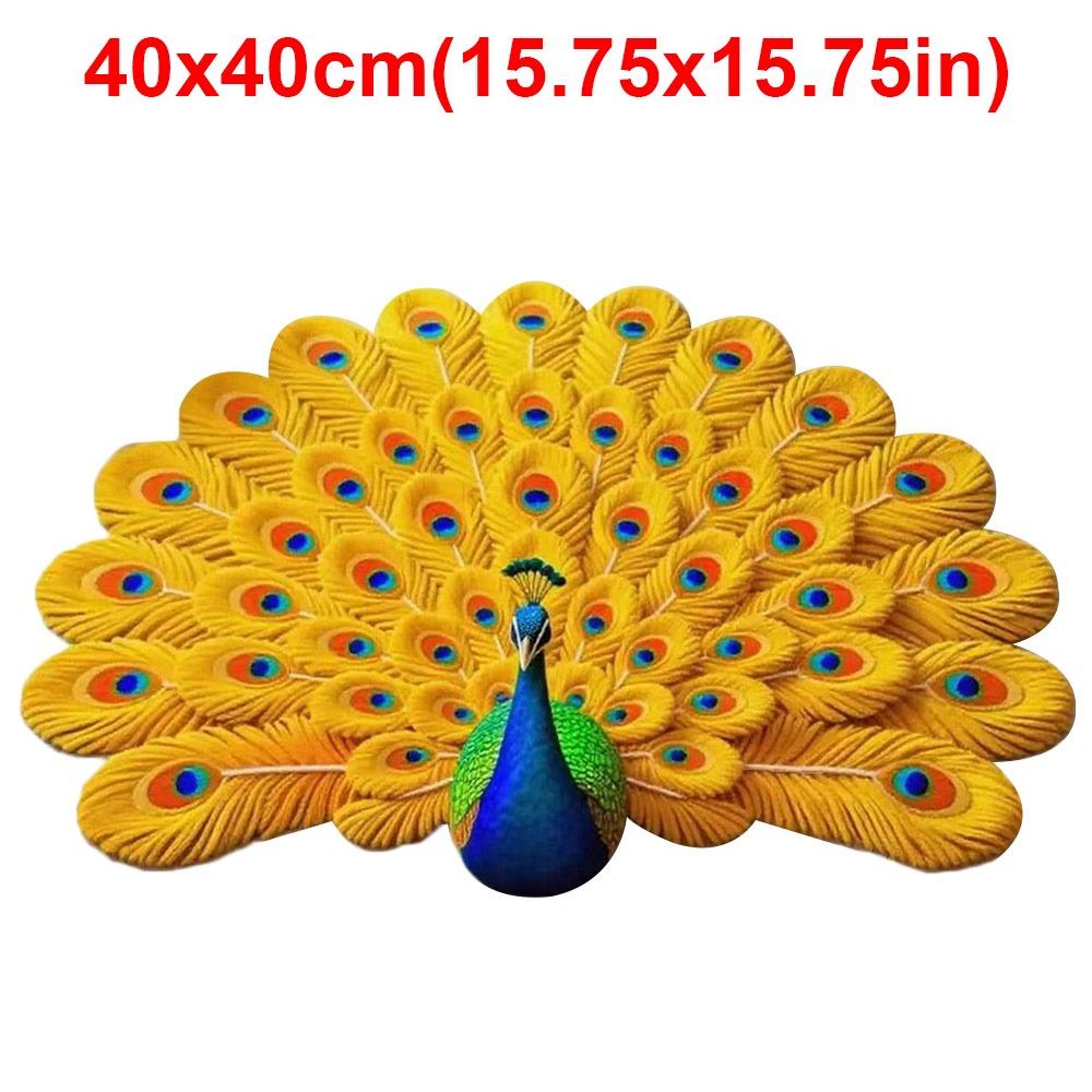Soft Peacock Carpet Non-slip Door Gasket Portable Blanket  for Living Room Tea Table Bedside