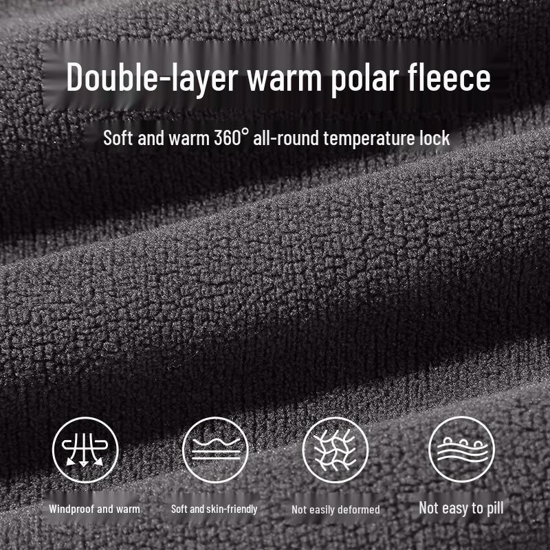 Jeanswest Men's Winter Thickened Fleece Hooded Cardigan Jacket