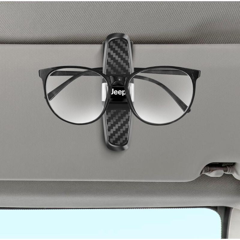 Car Dual Head Eyeglass Clip 360 ° Rotation Storage Bracket For Jeep Gladiator Compass Renegade Grand Cherokee Wrangler JK Patrio AJY1