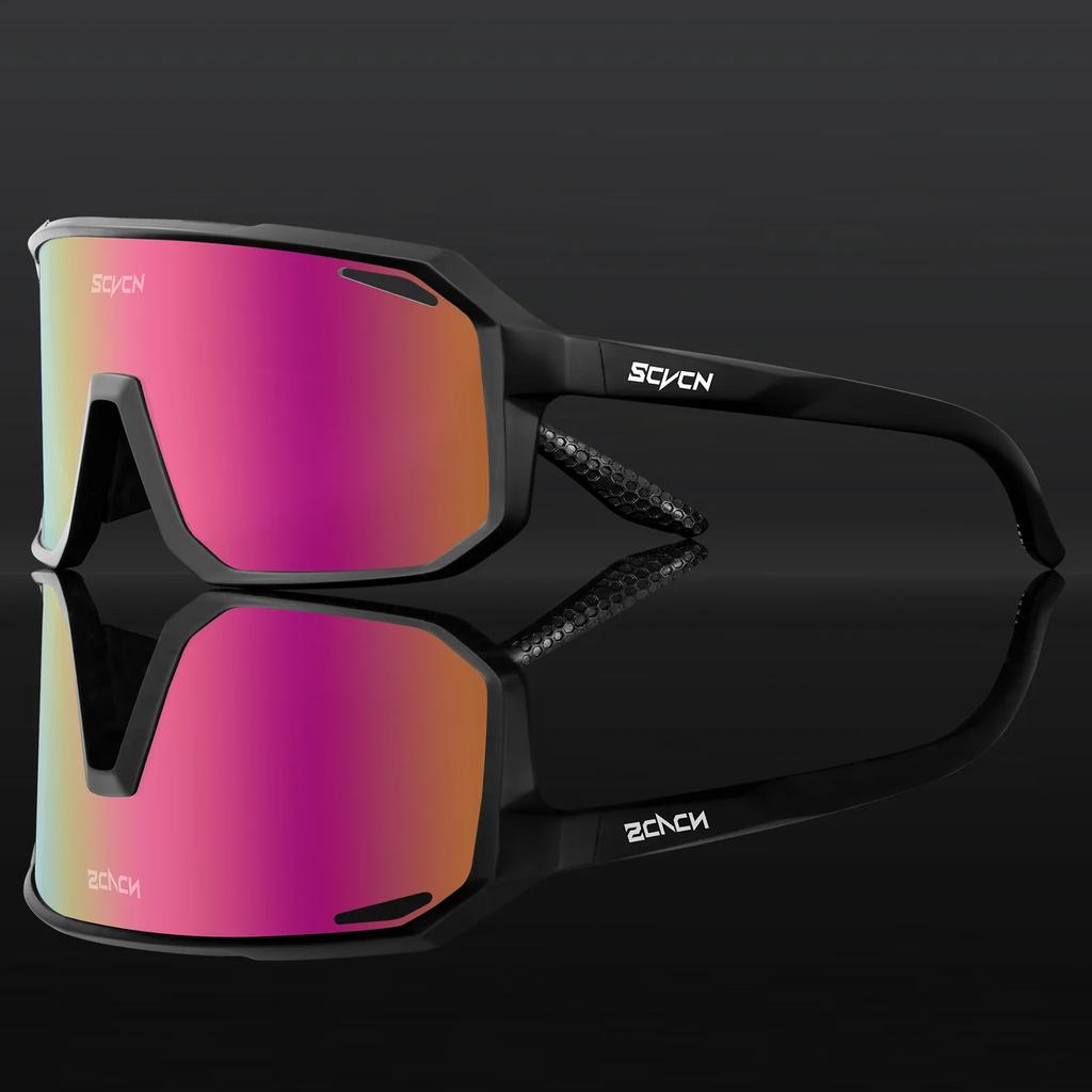 SCVCN Cycling Glasses Bike Mountain Bicycle Hiking Camping Golf UV400 Sunglasses Sport Protection Glasses for Men Women Baseball