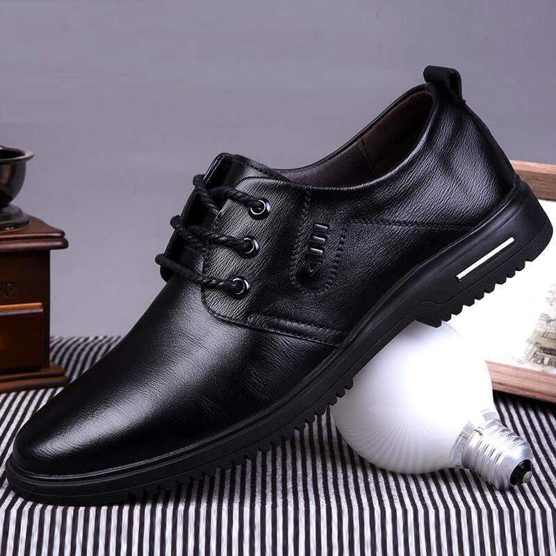 Leather shoes men's soft cowhide spring and summer breathable soft sole business men's trend