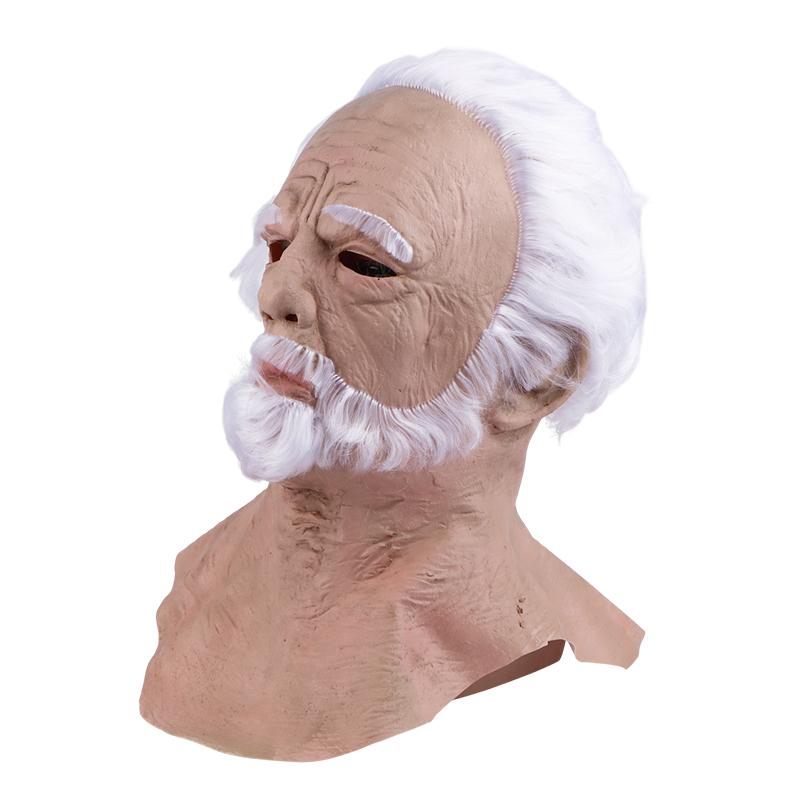 1 kus Halloweenská dekorace Pánská maska na celou hlavu Realistická silikonová maska dědečka Simulační potřeby Párty Cosplay rekvizity