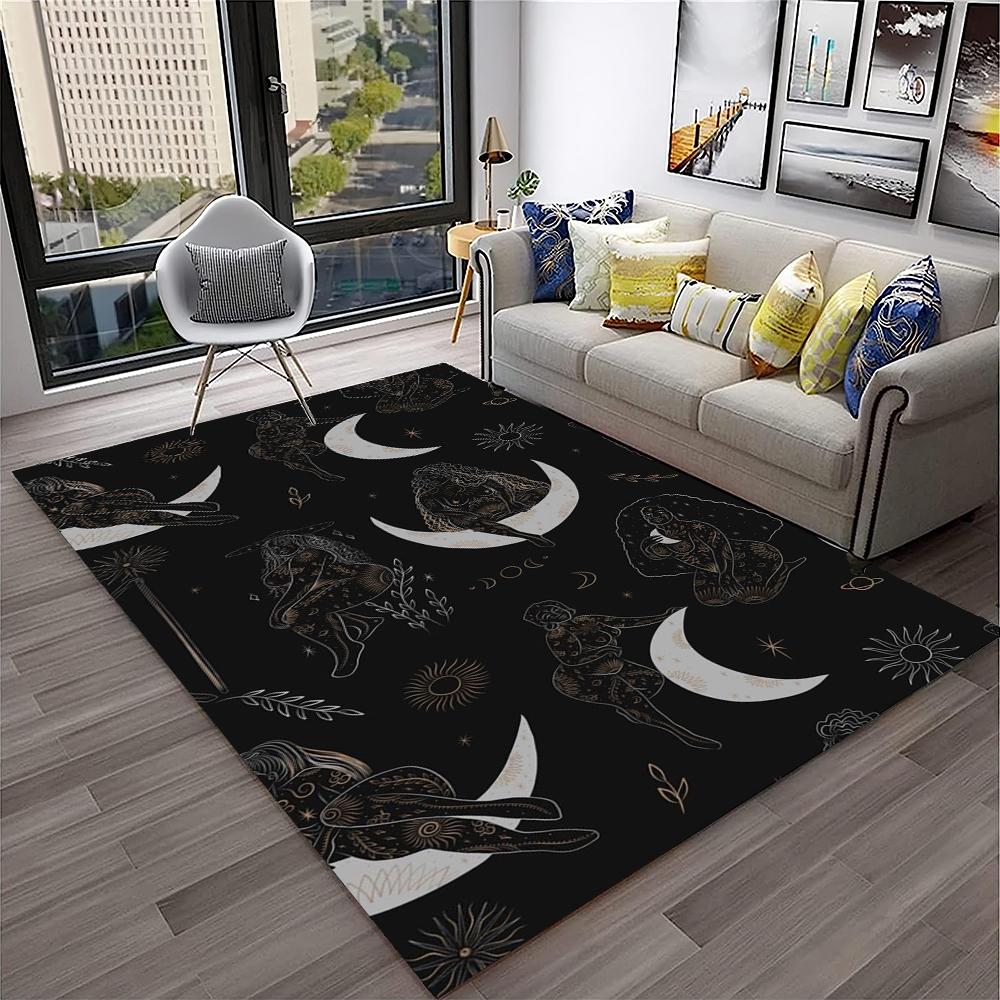 Gothic Ouija Tarot Witchcraft Horror Carpet Rug for Home Living Room Bedroom Sofa Doormat Decor,Kid Area Rug Non-slip Floor Mat