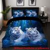 Duvetcoverset Tiger Rose 3D Digital Printing Single Double Quilt Set Three-Piece Starry Sky Special