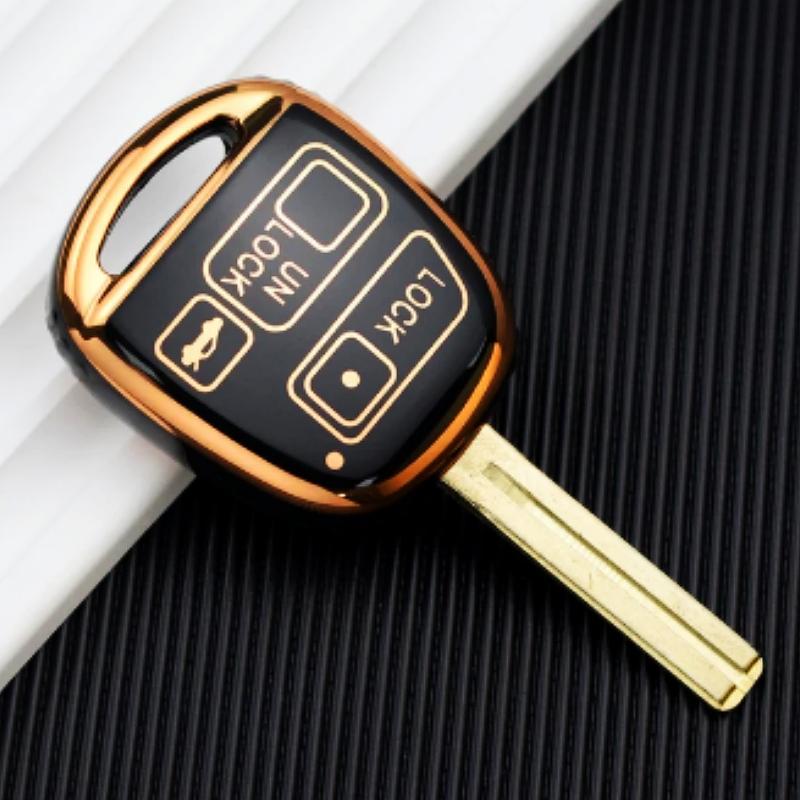2/3 tlačítka TPU kryt pouzdra na klíče od auta pro Toyota FJ Cruiser Land 2008-2014 Yaris Echo pro Lexus ES GS LS IS RX SC LX RX400h