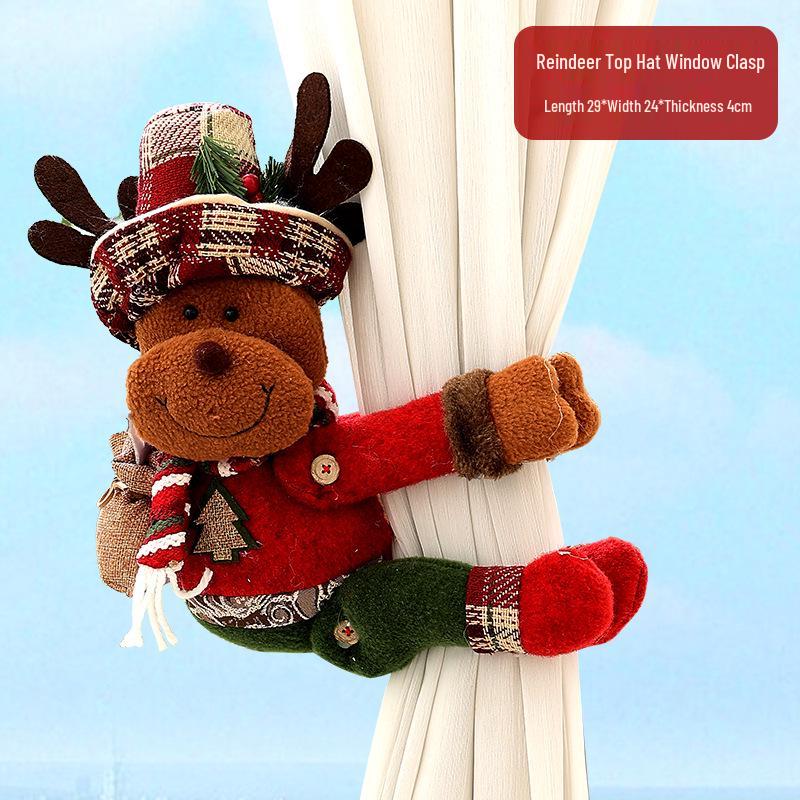 Knitted Santa Claus Curtain Holder Pendant for Christmas Decorations In Hotels