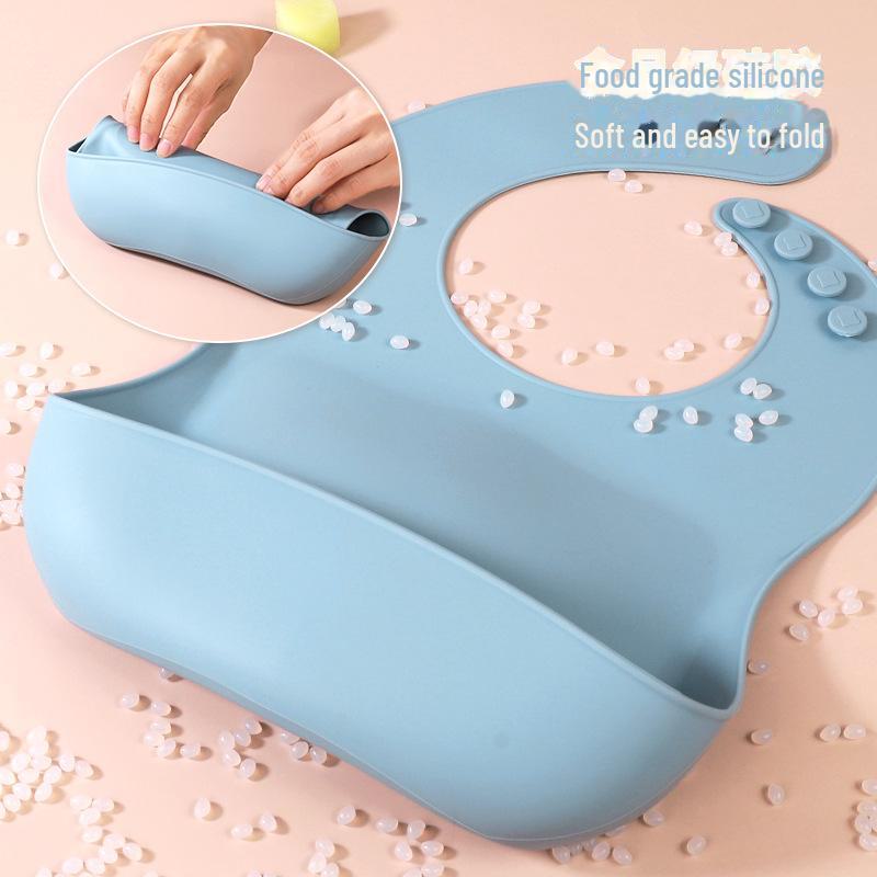 Silikonový dětský bryndáček - voděodolný, odolný proti znečištění, potravinářský, přeshraniční, pro děti.