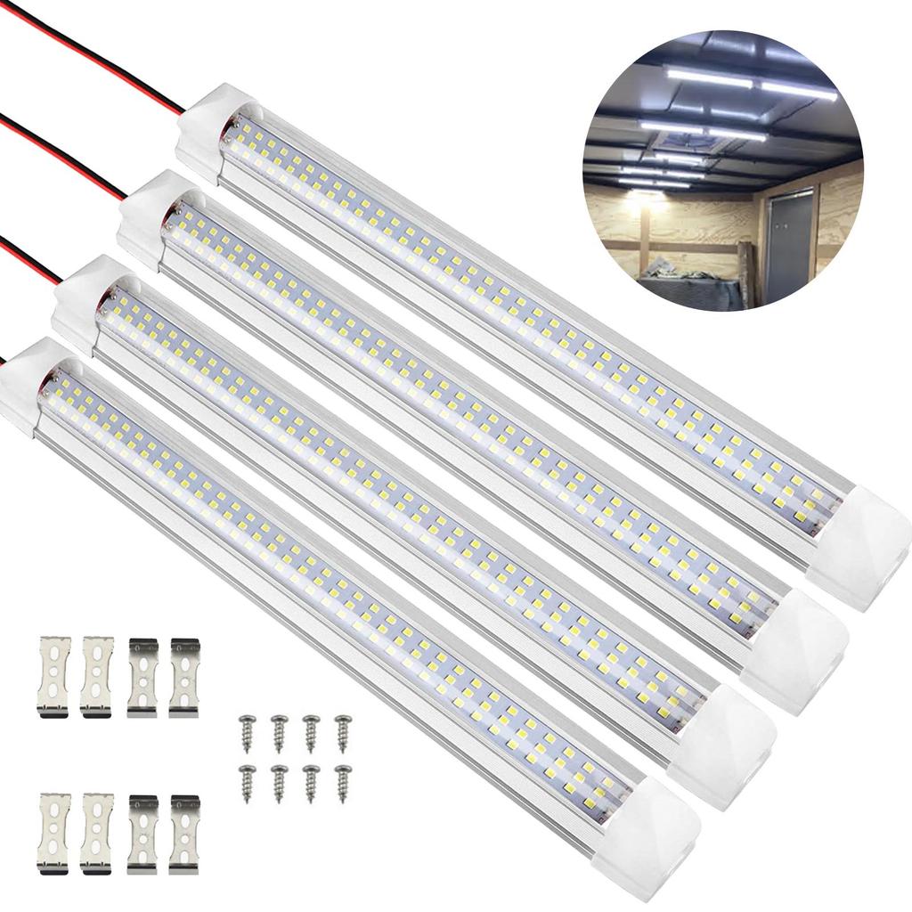 4 Pack 12V 108 LEDs Car Interior LED Light Bar Led Light Strips with ON/OFF Switch for Car Trailer Truck Van