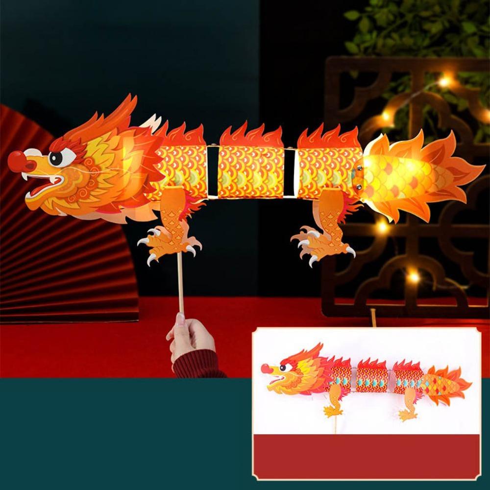 

Craft Kit Mid Autumn Chinese Lantern Handmade Material Bag Dragon Lantern DIY Dance Dragon Mid-Autumn Festival Lantern Other жовтий