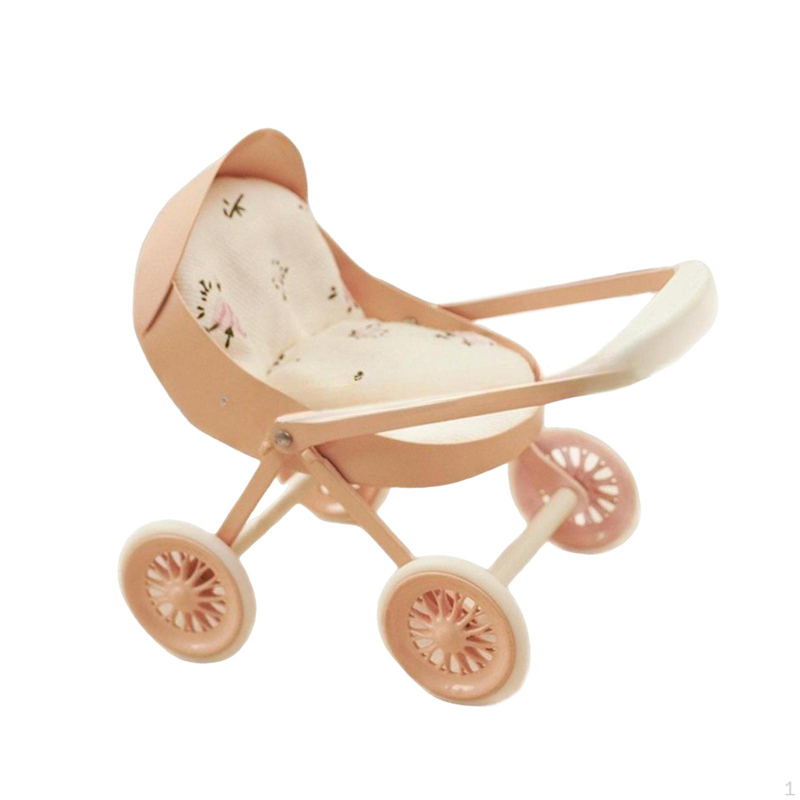 

Dollhouse Miniature Toy Mini Carriage Creative Sturdy Simulation Furniture 1/12 Scale for розовый
