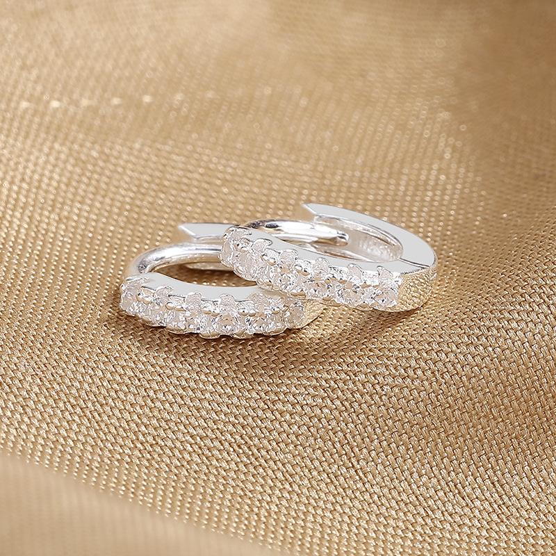 

Single Row Diamond Zircon Earrings, Rings, Light Luxury High-End Ear Buckles, Femininity Fashion Earrings.