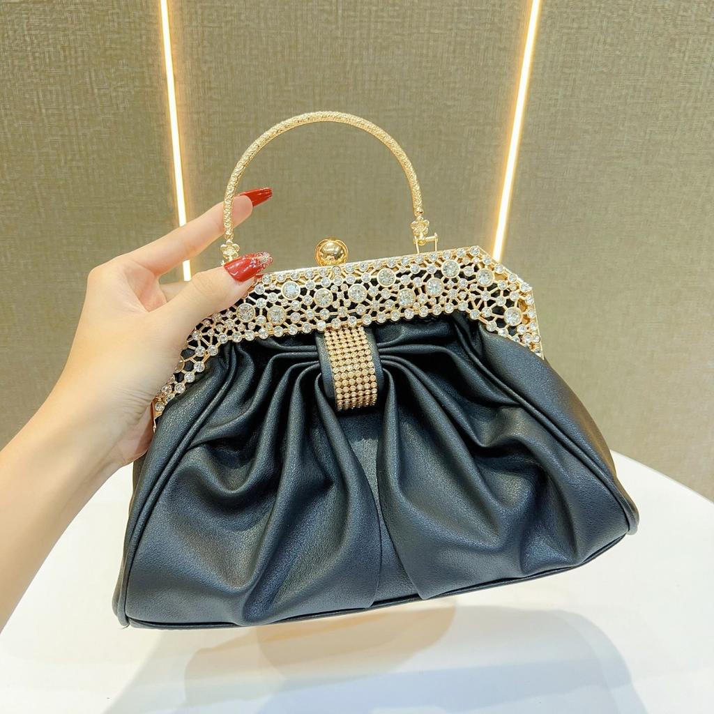 Luxus leichte Damen Abendtasche Silvester Mode Abschlussball Party mit Diamanten besetzte Damen Ein-Schulter Umhängetasche feminin