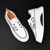 Modne męskie buty casual w stylu koreańskim białe oryginalna skórzana płaska obuwie trampki z poduszką powietrzną designerskie obuwie na platformie zapatos man