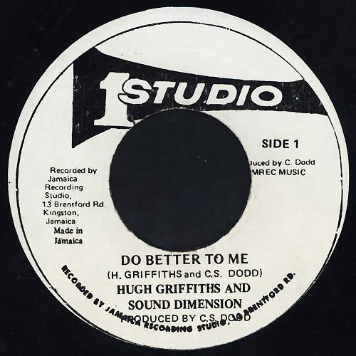 

7-дюймовая пластинка HUGH GRIFFITHS Do Better To Me NONE Studio One 1988 США Регги Ска Даб Б/у